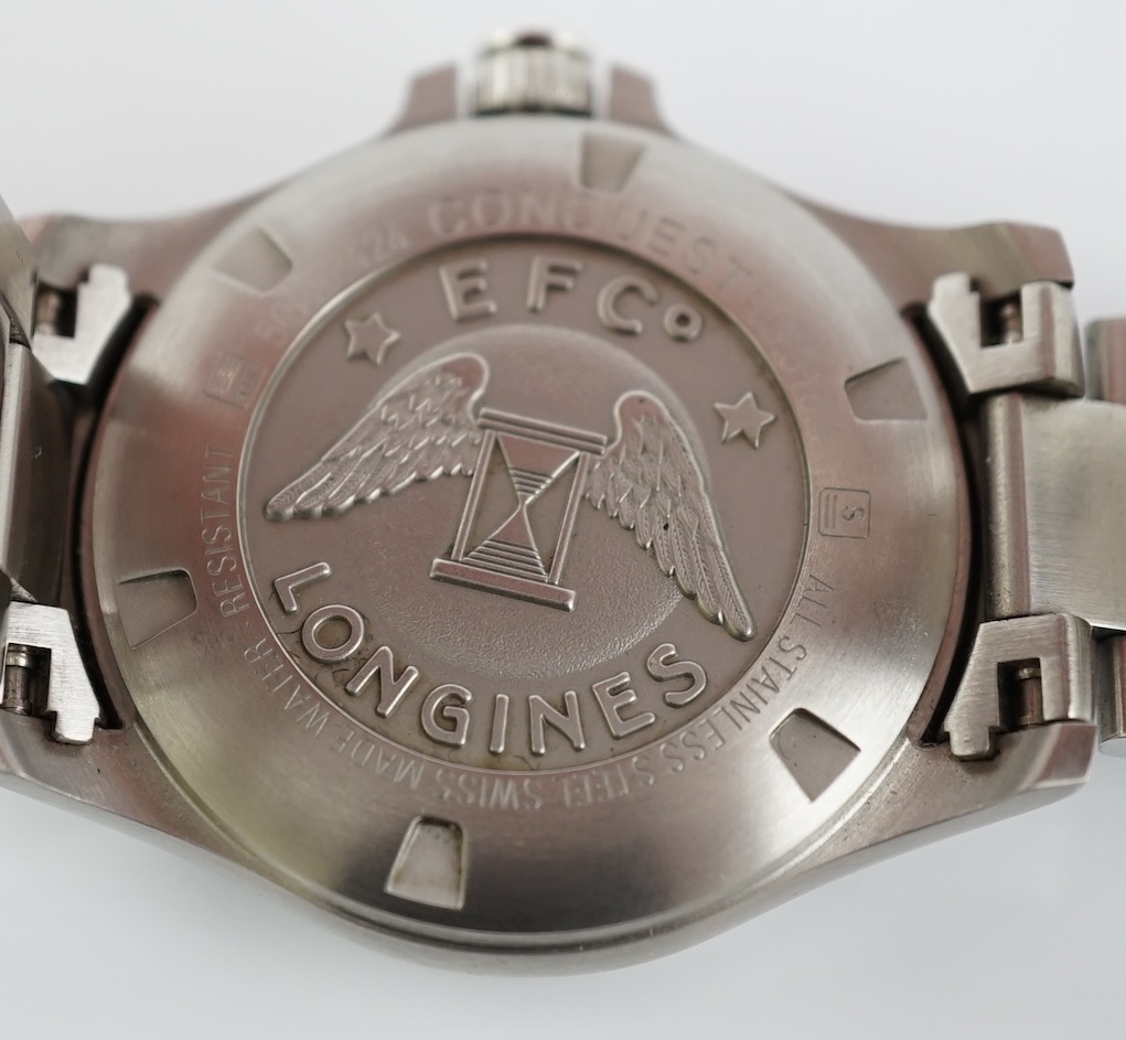 A 2023 stainless steel Longines Conquest VHP quartz wrist watch